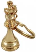 Small golden metal keychain 3D Chess King