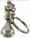 Small silver metal keychain 3D Chess King